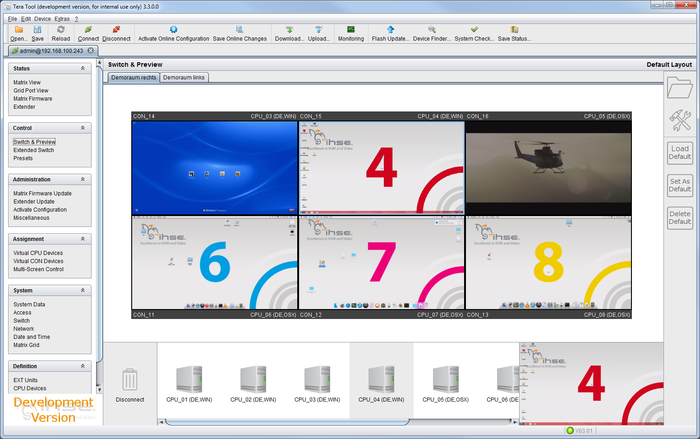 New IP feature for monitoring and switching of CPUs and consoles